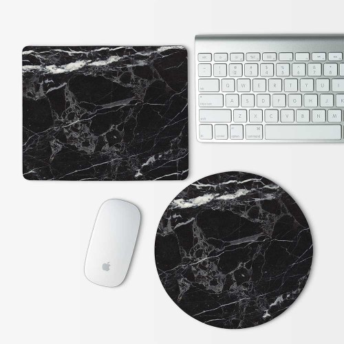 Black Marble Mouse Pad Round or Rectangle