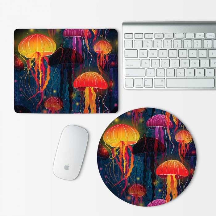 Jellyfishes Watercolor Mouse Pad Round or Rectangle (MP-0160)